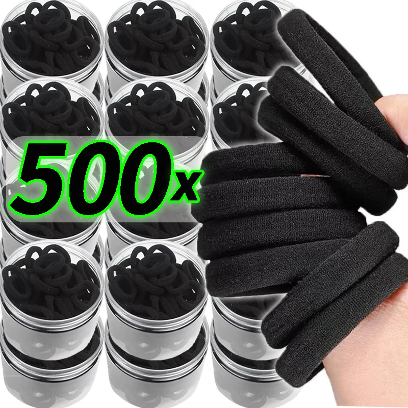 

10/500pcs High Elastic Hair Bands for Women Girls Black Basic Hair Tie Headband Simple Ponytail Holder Headwear Hair Accessories