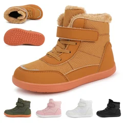 Kids Wide Toe Barefoot Snow Boots | Boys/Girls Winter Minimalist Sneakers | Girls Boys Warm Boot Toddler Little Big Kids