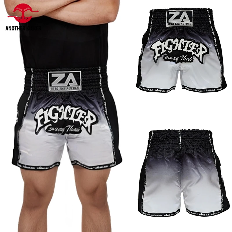

Muay Thai Shorts 2025 New Men Women Child Gradient Kickboxing Fight Training Fight Pants Quick-Dry Polyester Thai Boxing Shorts
