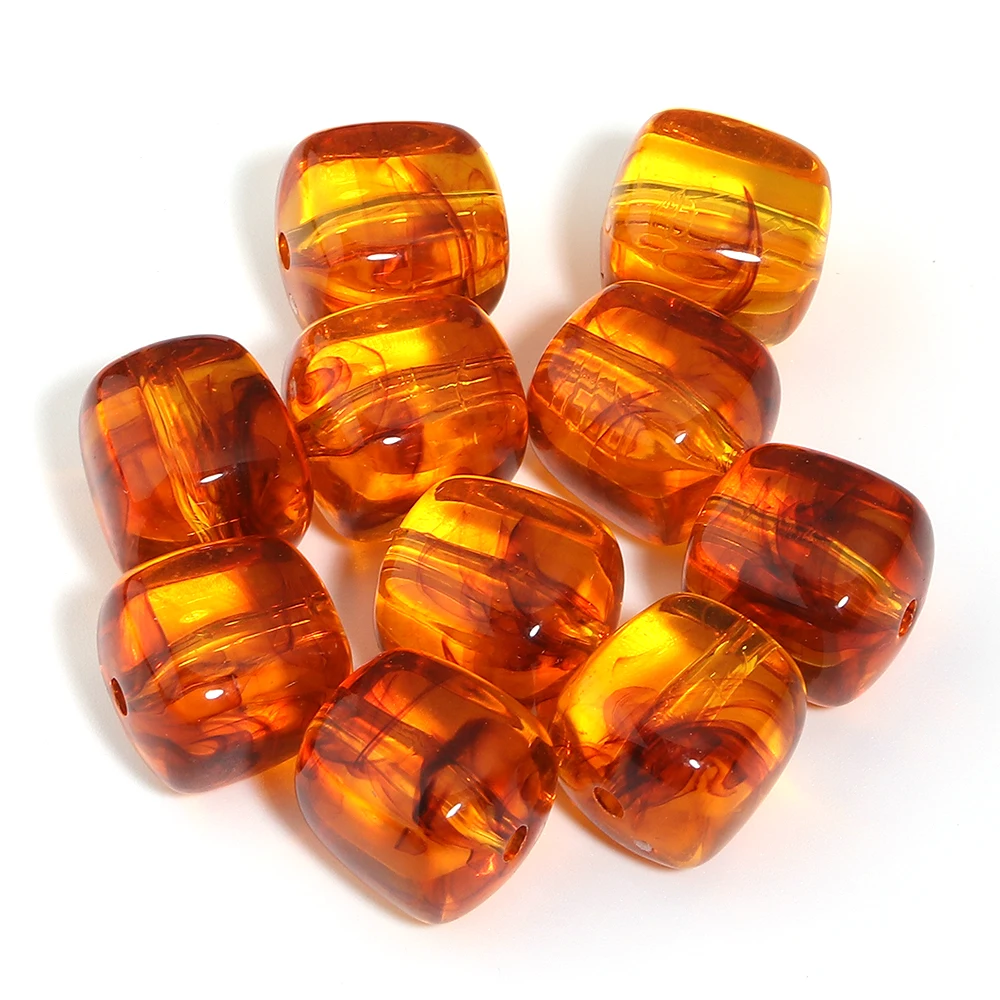 10 Stück/Lot 16x17mm quadratische Acrylperlen in zwei Farben, bunte lose Perlen für die Schmuckherstellung, DIY-Halskette, Armband, Zubehör – Detail 8