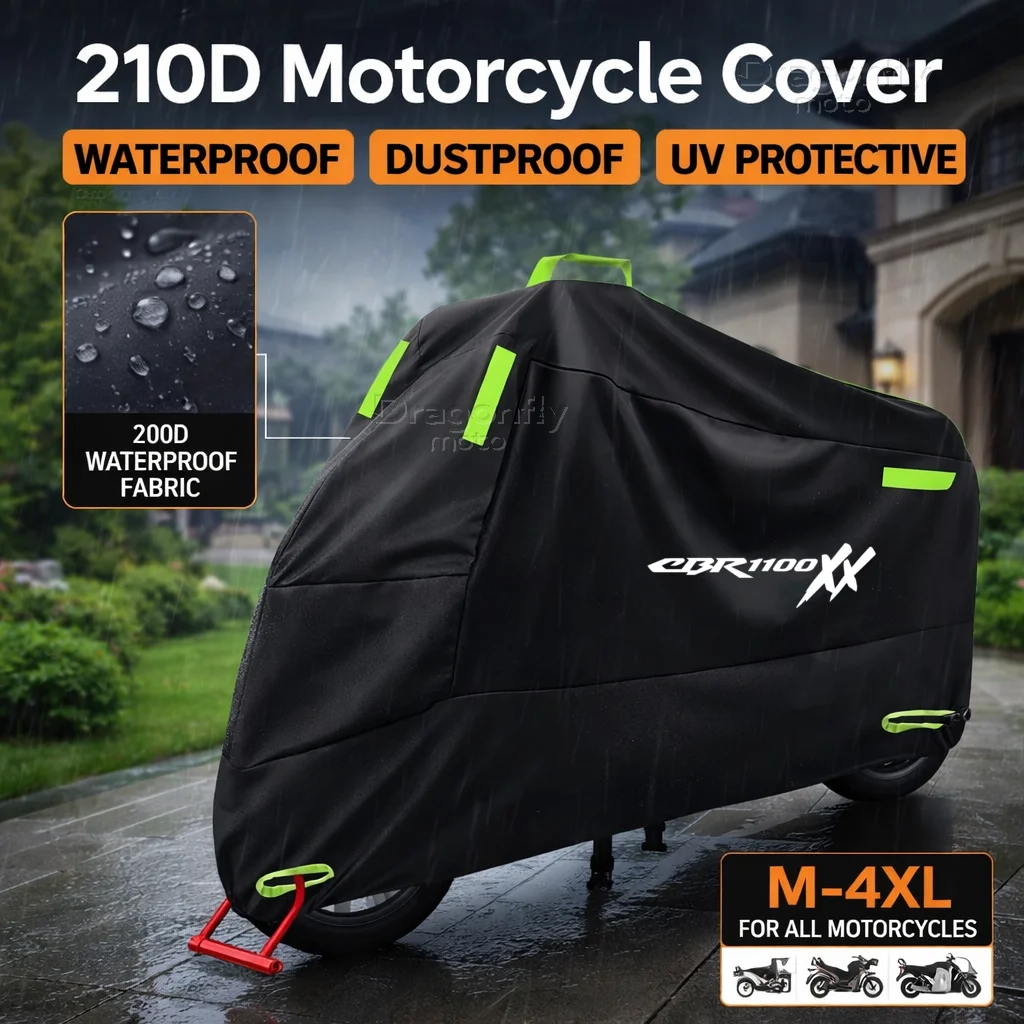 

Чехол для мотоцикла HONDA CBR 1100 XX CBR 1100XX 1996-2008 2005 2006 2007, водонепроницаемый, для улицы, защита от УФ-излучения, дождевик для скутера