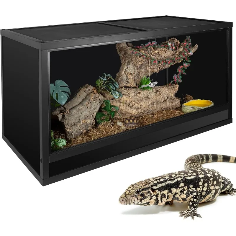 HOME.Enclos pour reptiles 48x24x24 pouces, réservoir de dragon barbu 4x2x2 120 gallons, Terrarium pour reptiles pour boule Python serpent Ge