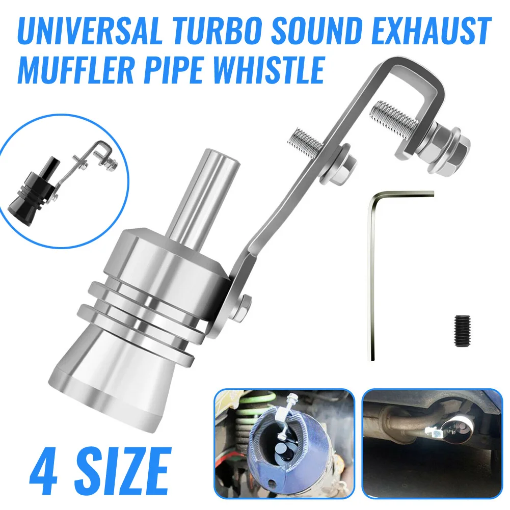 1PC Auto Turbo Uitlaatpijp Oversized Roar Maker Sound Whistle Simulator Uitlaat Pijp Fluitje Auto Vervangende Onderdelen S/M/L/XL