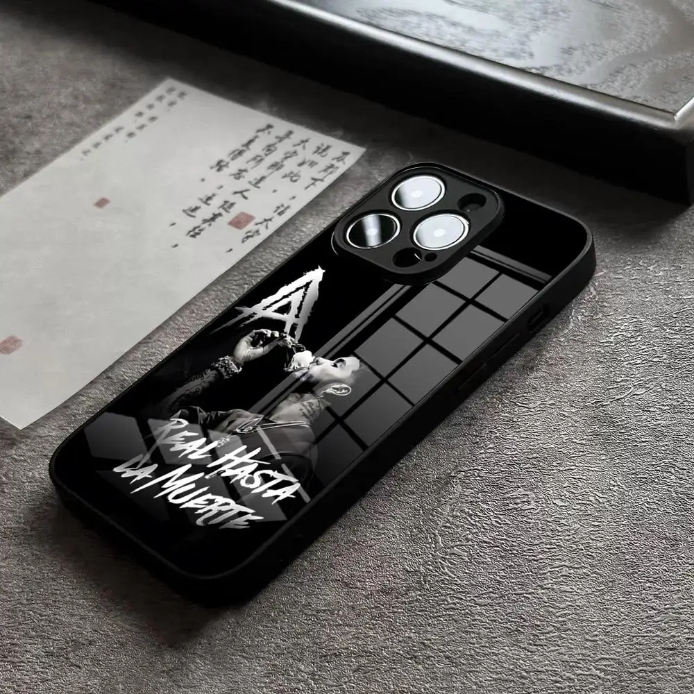 Etui na telefon z rapera A- Anuel AA, szklana obudowa na iPhone 17, 16 Pro Max, 14 Plus, 12, 13 Mini, 11, 15, X, XR, XS, 8, 7 Plus, SE — zdjęcie produktu 3