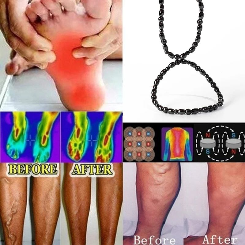 الشحن المباشر فقدان الوزن خلخال أزياء فتاة النساء الرجال سحر الهيماتيت المغناطيسي الخلخال الطبيعي الأسود الرعاية الصحية مجوهرات هدية