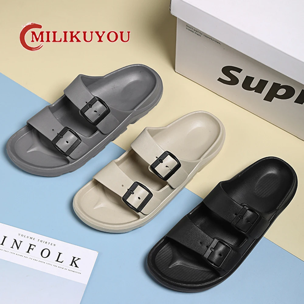 

Summer Men's Sandals Brand Men Beach Slippers EVA Soft Lightweight Men's Shoes Outdoor Casual Shoes Men Slides Male Flip-flops