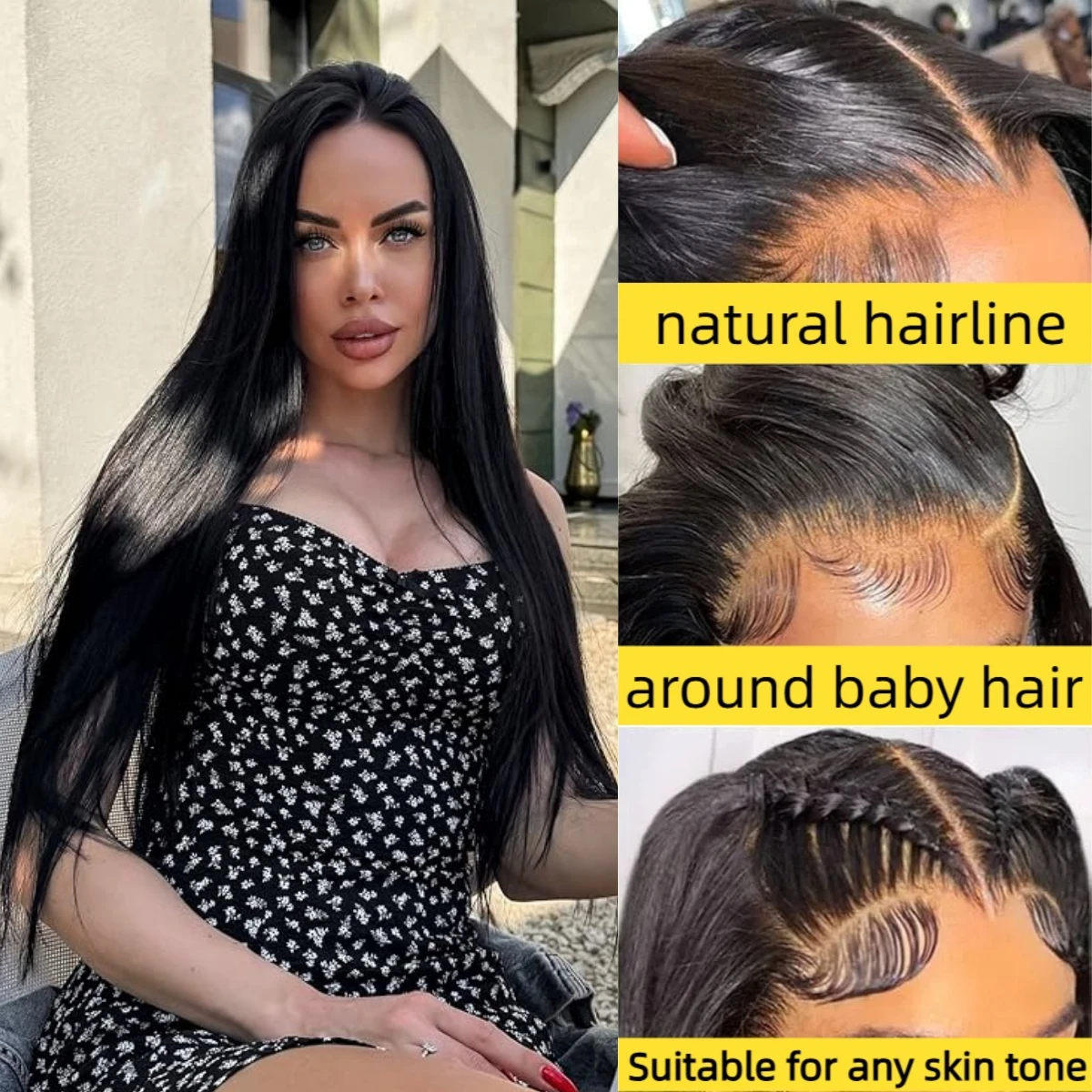 شعر مستعار بشري برازيلي للنساء ، ملابس مستقيمة ، منتوف مسبقًا ، منتوف مسبقًا ، 7 × 5 ، عقدة مبيضة مسبقًا ، 20 بوصة