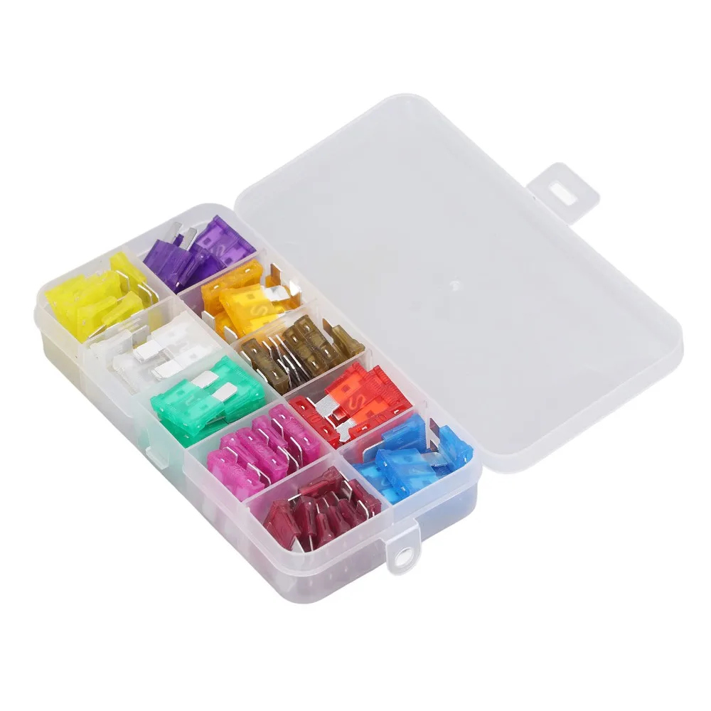 80PCS 3A 5A 7.5A 10A 15A 20A 25A 30A 35A 40A Automotive Fuseing Colorful Medium Size Fuseing Set Fuseing Assortment Kit