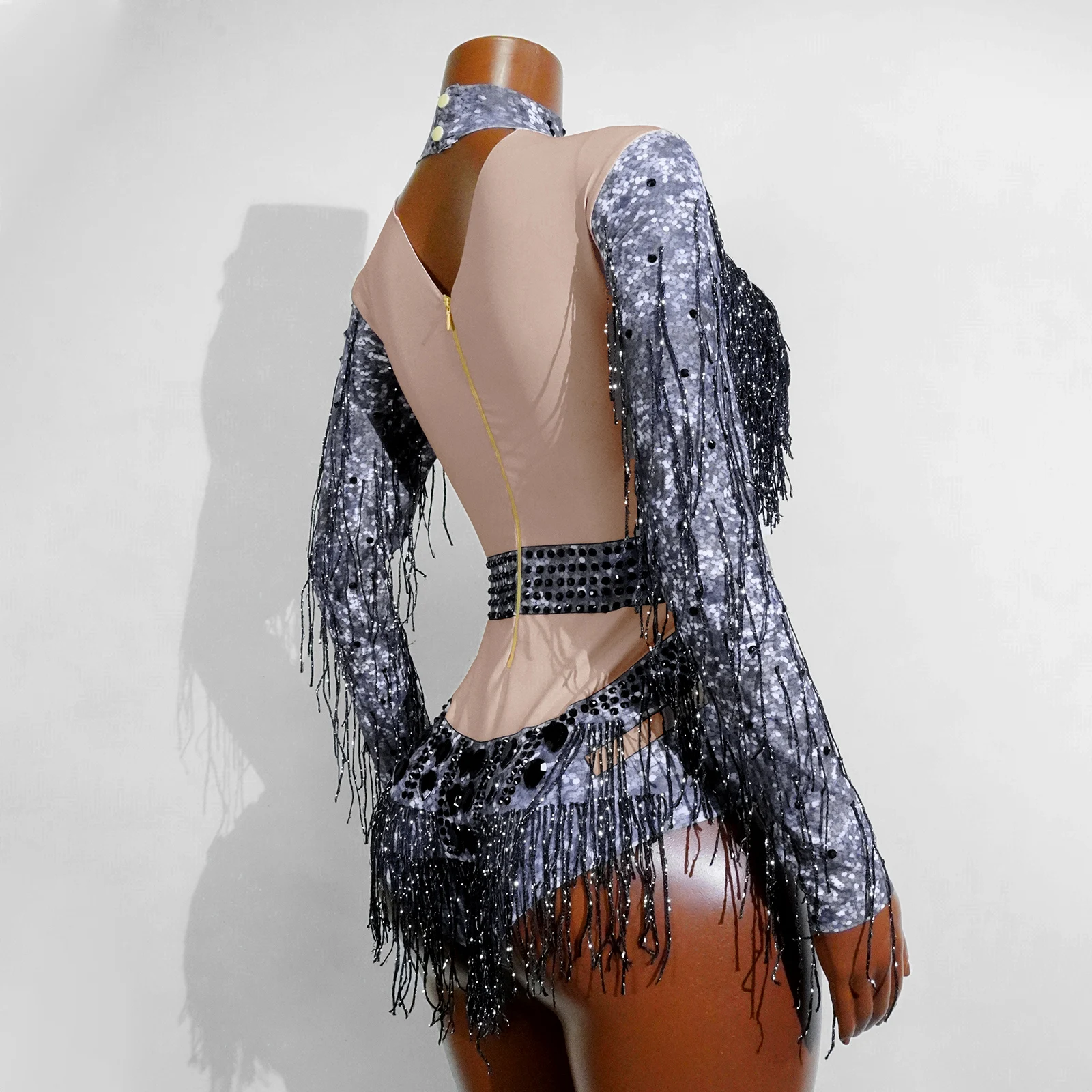 Stage Performance Sexy Cutout Tassel Jumpsuit Team Pole Dance Club Birthday Party Nightclub Dj Singer Dance Performance Costume