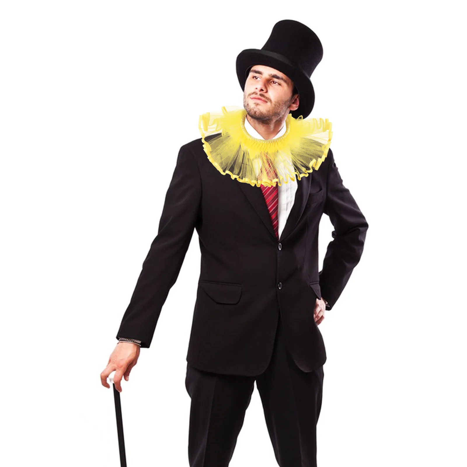 

Vintage Elizabethan Neck Ruff Collar Detachable Ruffled Tulle Clown Medieval Renaissance Costume Theater Cosplay Party Accessory