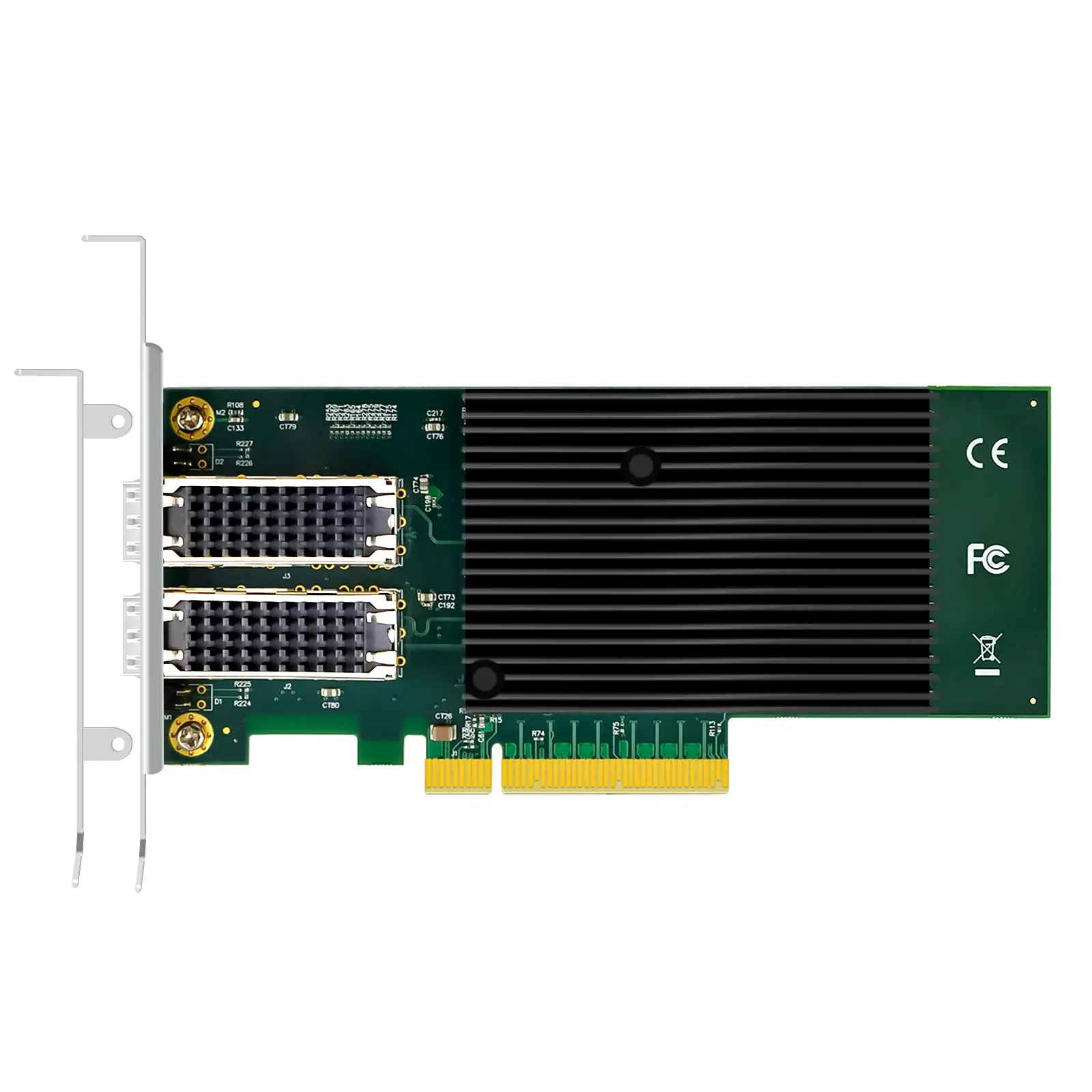 2-Port 10G SFP+ Ethernet Network Card with Intel X710 Controller, PCIE 3.0 X8 Interface