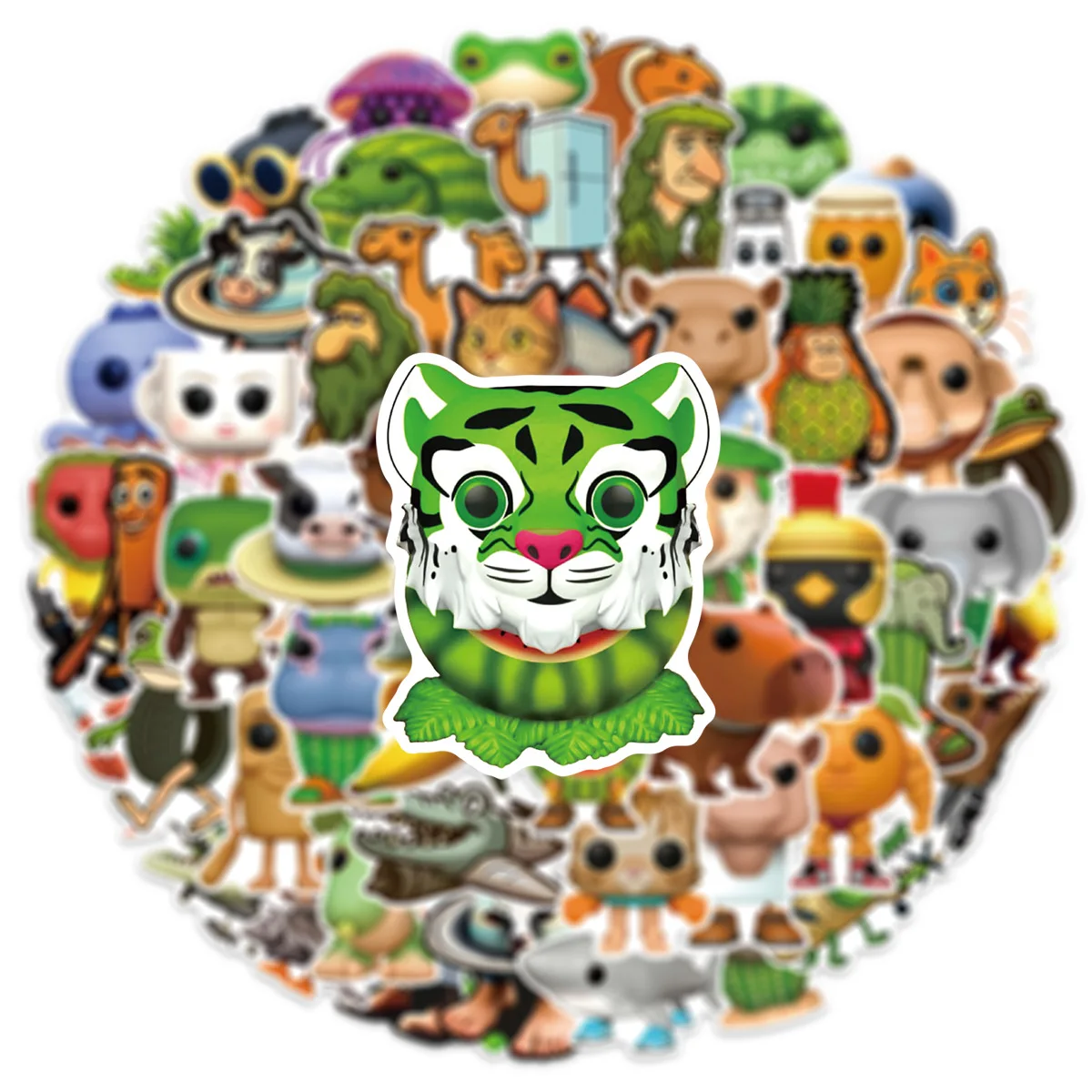 

10/30/50PCS AI Abstract Brainrot Abstract Tung Tung Tung Sahur Funny Cartoon Personalized Graffiti Stickers DIY Scrapbook Guitar