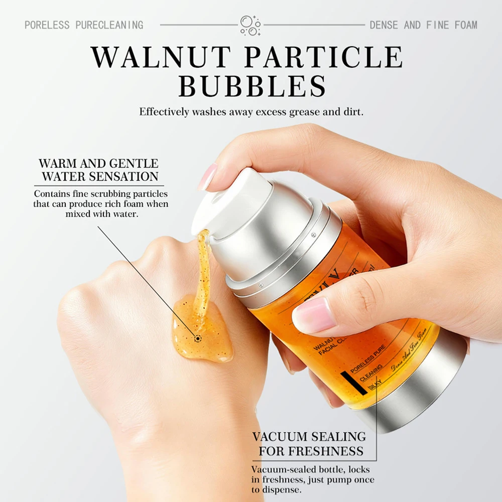 

Small Bubble Walnut Face Wash Makeup Removal Deep Cleansing Blackhead Pores Dirt Fresh Non Tight Facial Cleanser Korea Skincare