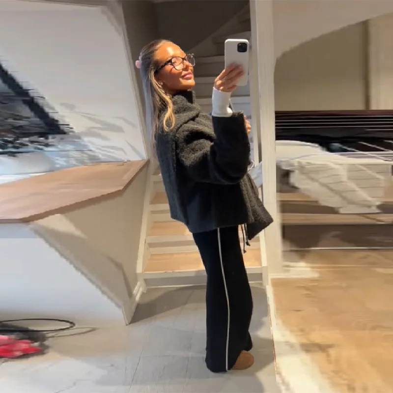 Women's Vintage Classical Comfortable Wool Coat Autumn Winter Trendy Oversize Scarf Jacket Casual Commuter High Street Clothes