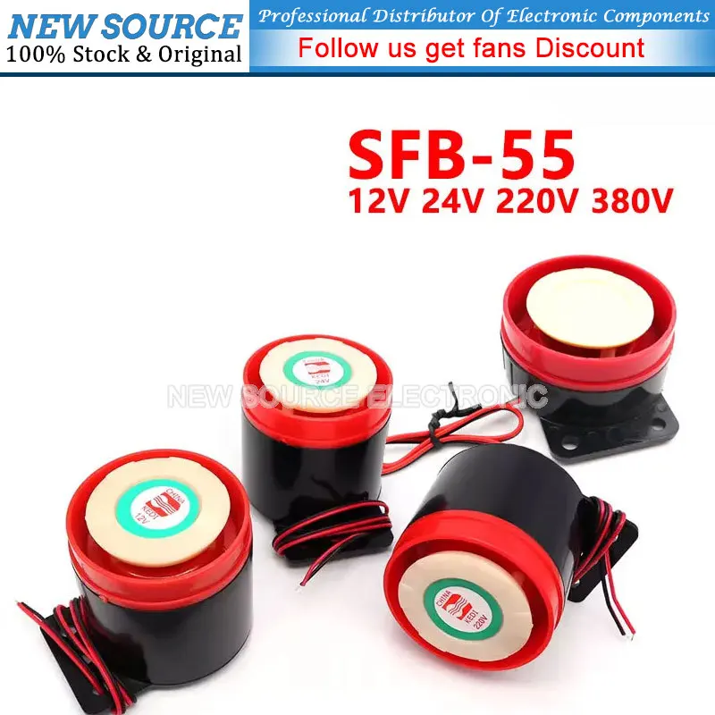 SFB-55 High-decibel DC6-220V Alarm Speaker Sounder 12V 24V 220V 380V Active Passive Buzzer For Arduino Diy Electro