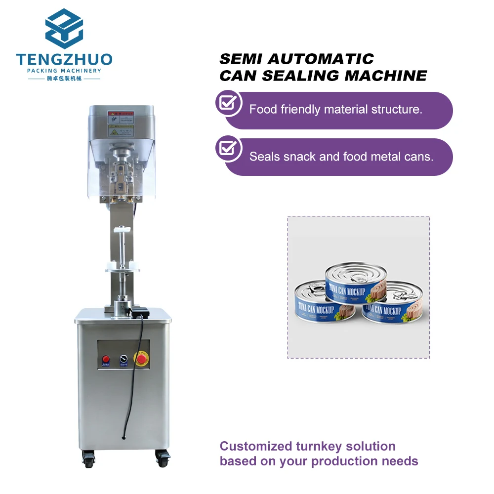 Semi Auto Multi Function Vertical Food Canning Beer Aluminum Tin Can Electric Semi-automatic Sealing Machine