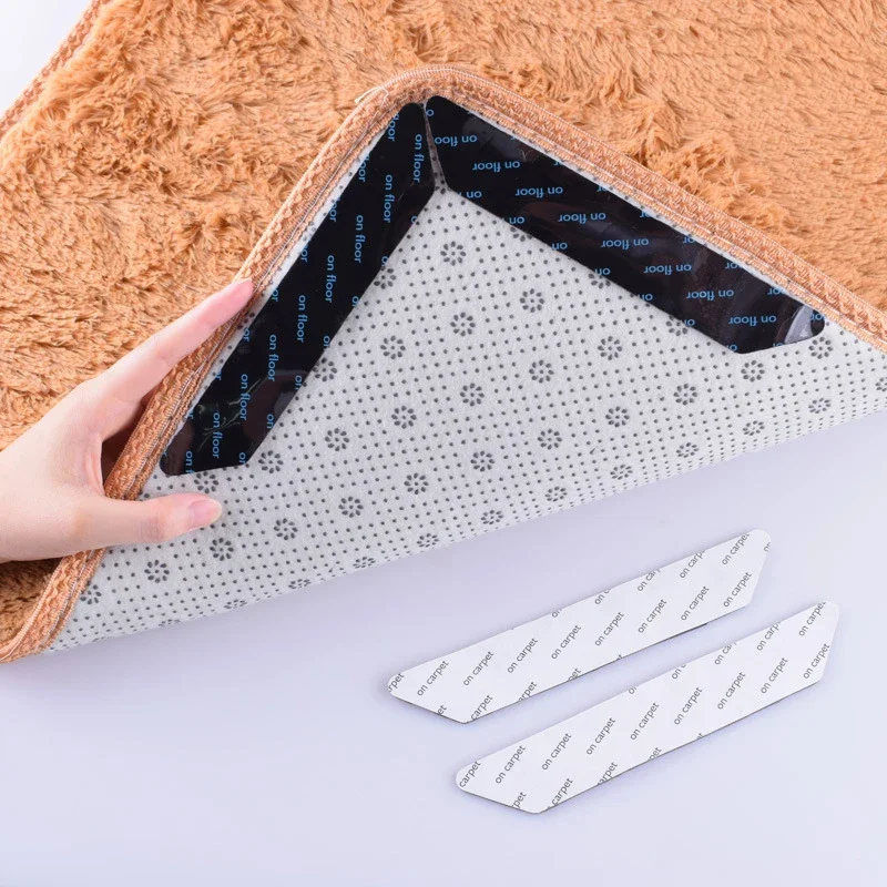 Carpet Non-slip Sticker Reusable Washable Anti-slip Mat Anti Curling Rug Pads Floor Carpet Corner Clip Fixed Grippers Tape