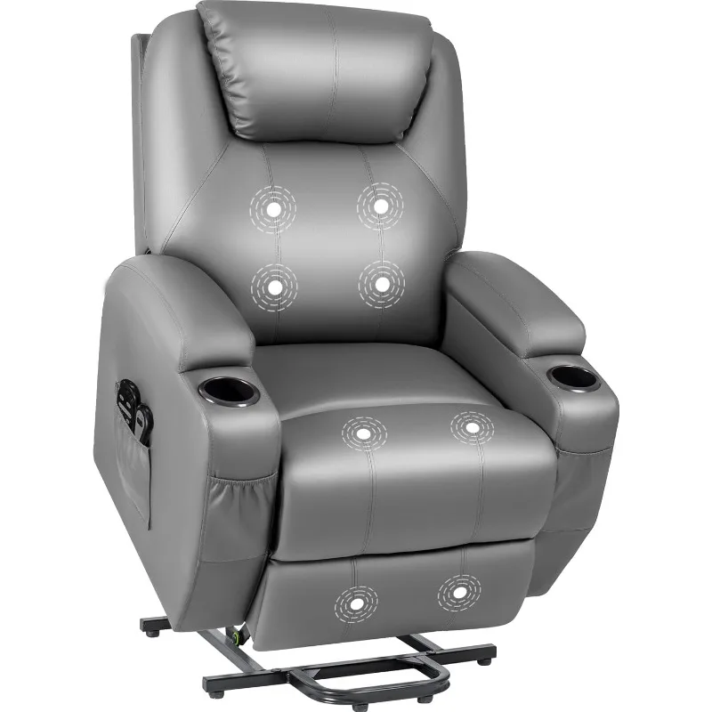 Rocking Massage Chairs, Home Reclining Sofa Chair, PU Leather, Ergonomic Living Room Chair with Cup Holders