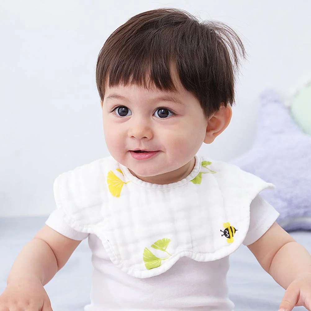 4pcs Washable Cotton Baby Bibs Beautiful Printing Apron for Baby (Random Style) cotton bibs for baby bibs for infant