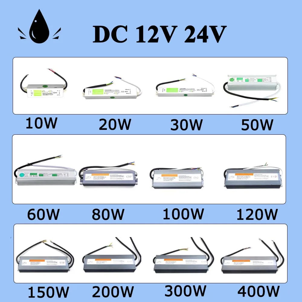 Imagem -02 - Transformador de Iluminação Led ao ar Livre dc 12v 24v 10w 20w 30w 50w 60w 100w 200w Impermeável 300w Ip67 Ip68