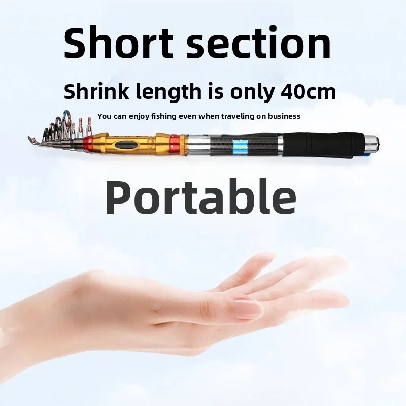 

Ultra Short Small Carbon Fishing Rod Portable Short Section Rock Rod Ultra Hard Long Throw Casting Fishing Gear for Sea Fishing