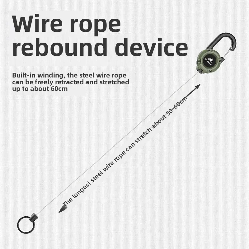 جديد الثقيلة قابل للسحب سحب شارات ID بكرة حلقة تسلق مفتاح سلسلة مفتاح حامل المفاتيح في الهواء الطلق يحمل أدوات متعددة #4