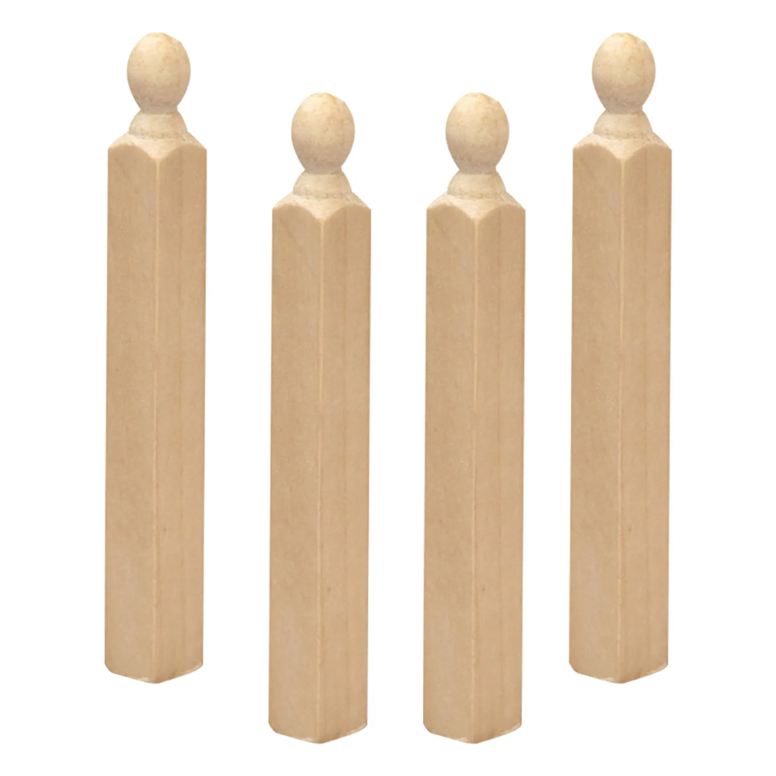 

4 шт. миниатюрных деревянных колонн для кукольного домика, аксессуары для мебели, для декора лестниц и планировки, миниатюрные римские колонны для дома