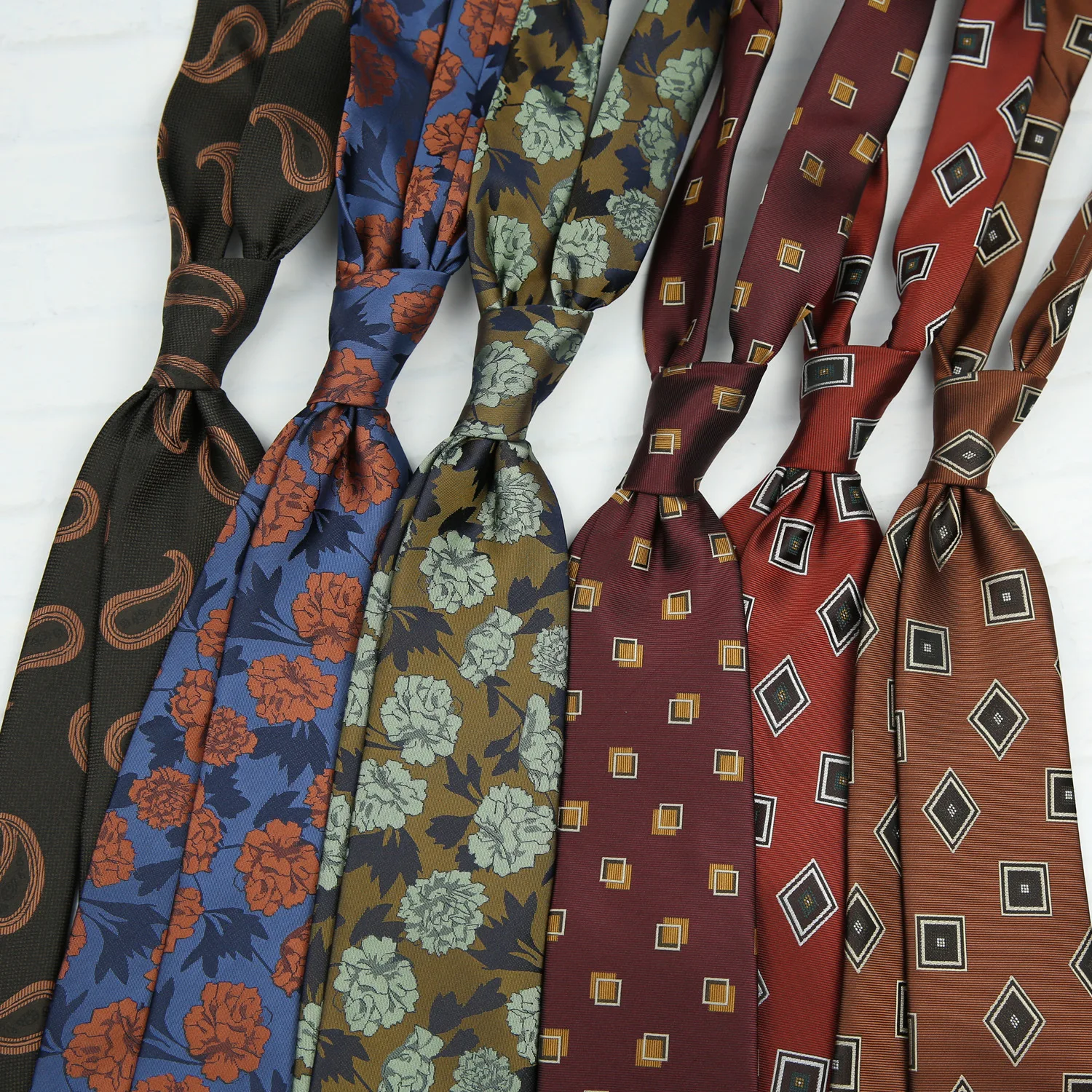England Style 8CM Neck Ties for Mens Shirt Neckwear Gravatas Vintage Floral Printed Necktie Male Texudos Tie Gift