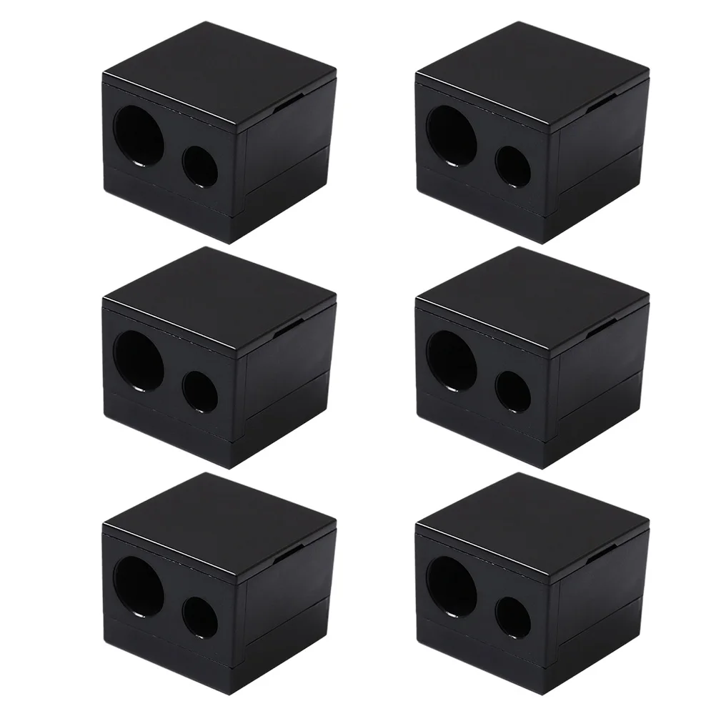 

6pcs Manual Eyebrow Pencil Sharpener Dual Hole Makeup Brow Crayon Sharpener School Office Home Use Environmentally Friendly