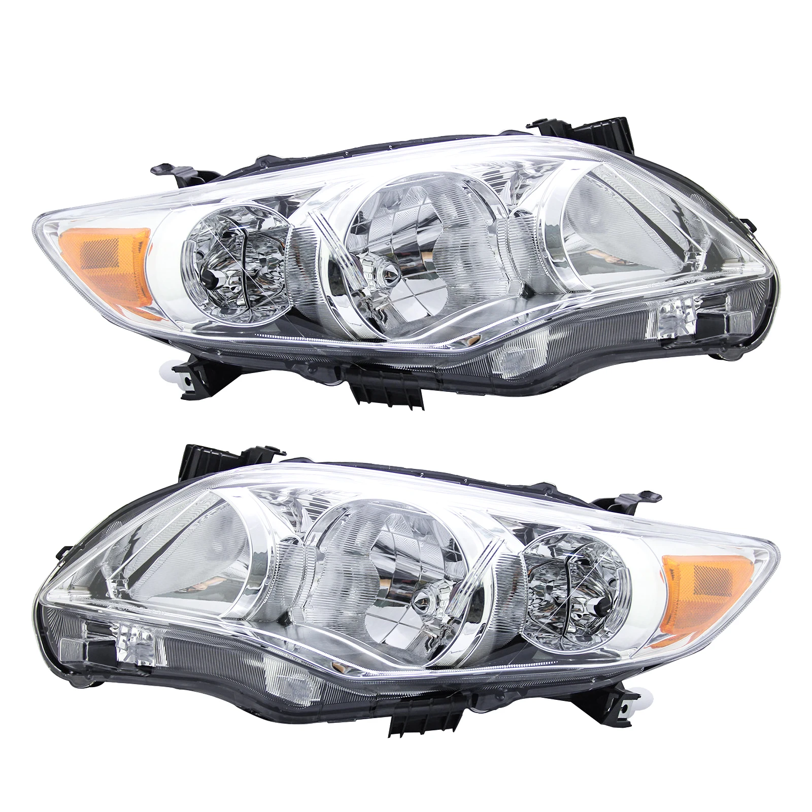 

Headlight Assembly for 11-13 Toyota Corolla,Clear Lens, 1 Pair Headlamps,Chrome