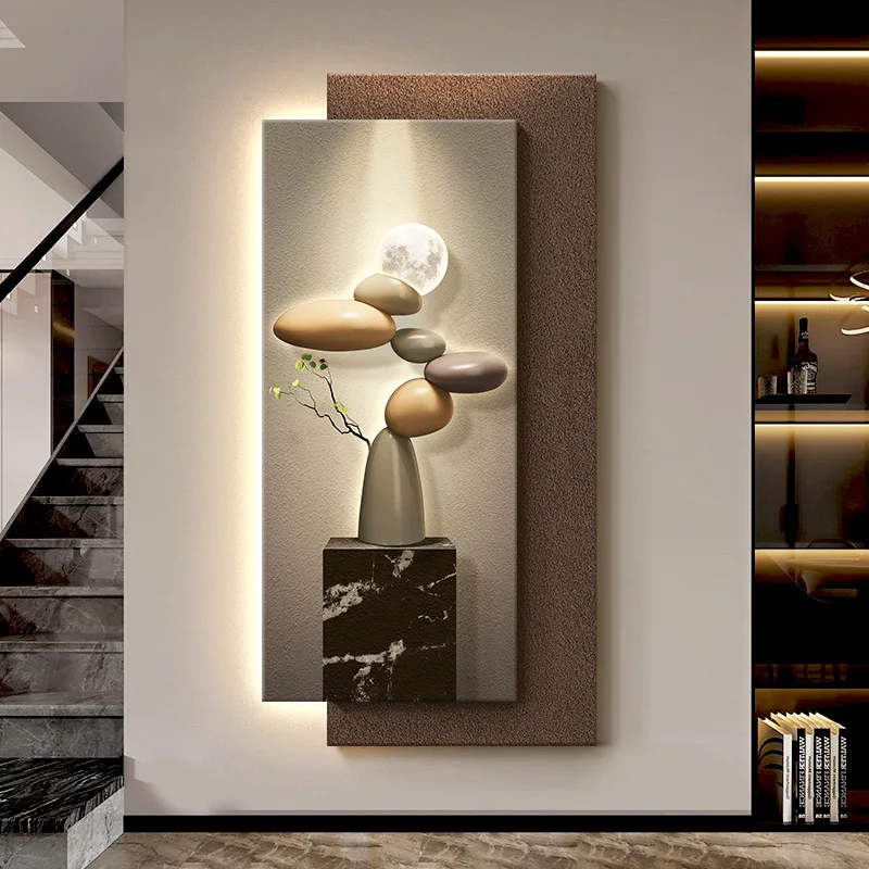 Каменный бег, светодиодная декоративная роспись, настенная лампа, лампа для входа, гостиная, спальня, коридор, настенный светильник, украшение дома