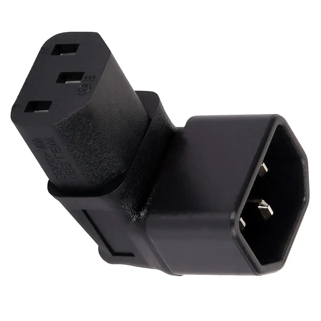 IEC320 C14 to C13 Right Angle Socket Adapter for Wall Sockets