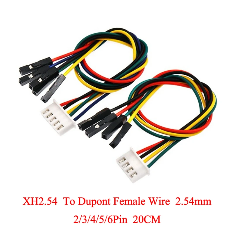 

5PCS XH2.54 to Dupont Female Wire 2/3/4/5/6/Pin 2.54mm Cable Housing Connector 20cm