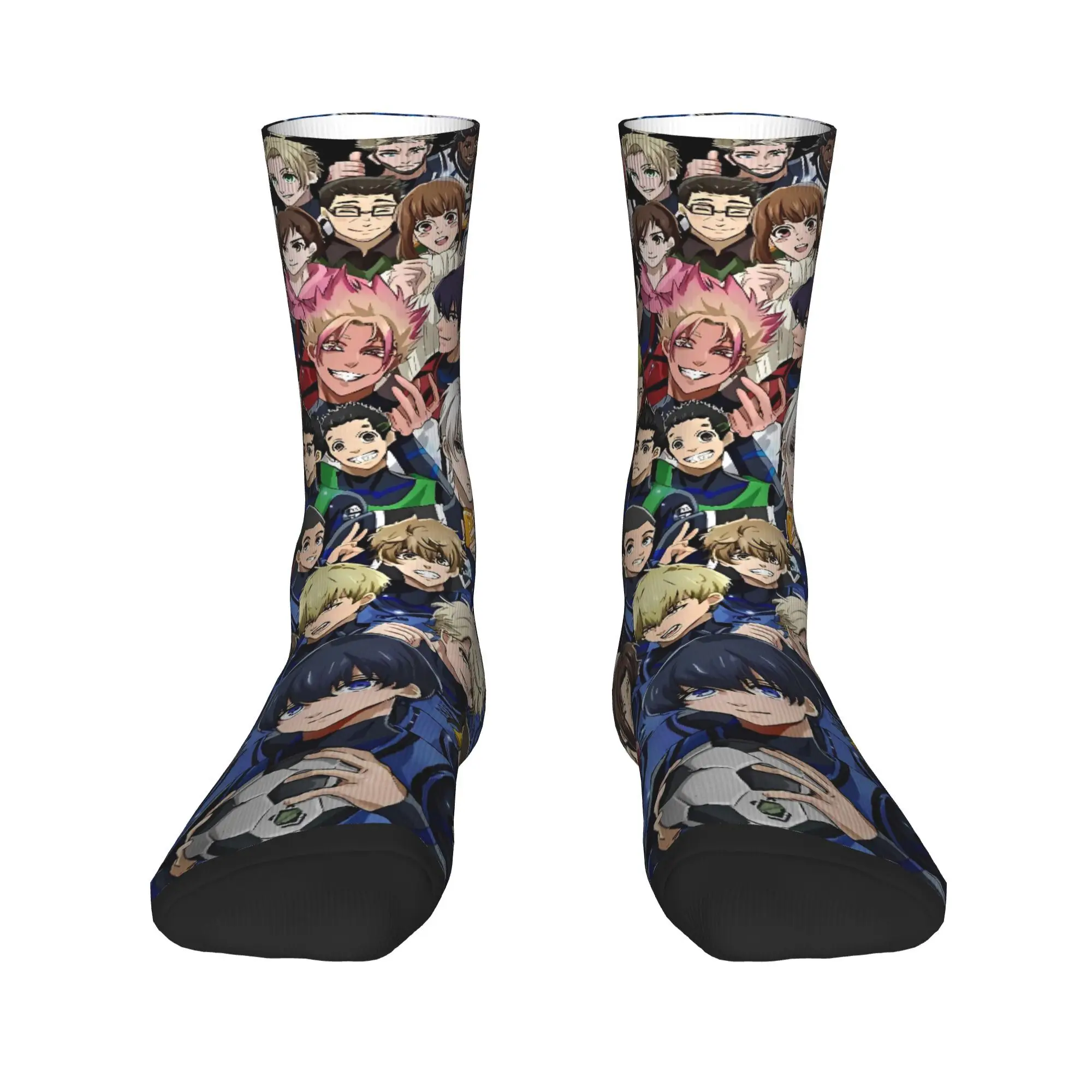 Blue Lock Anime Socks  Graphic Stockings Non-Slip Men Socks Warm Soft Winter Retro Running Socks
