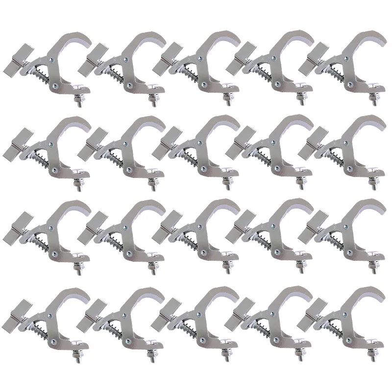 20 stks/partij Aluminium Podiumverlichting Haken Podiumverlichting Truss Par Beam Licht Haken Club Opknoping Klem Professionele Disco DJ Apparatuur