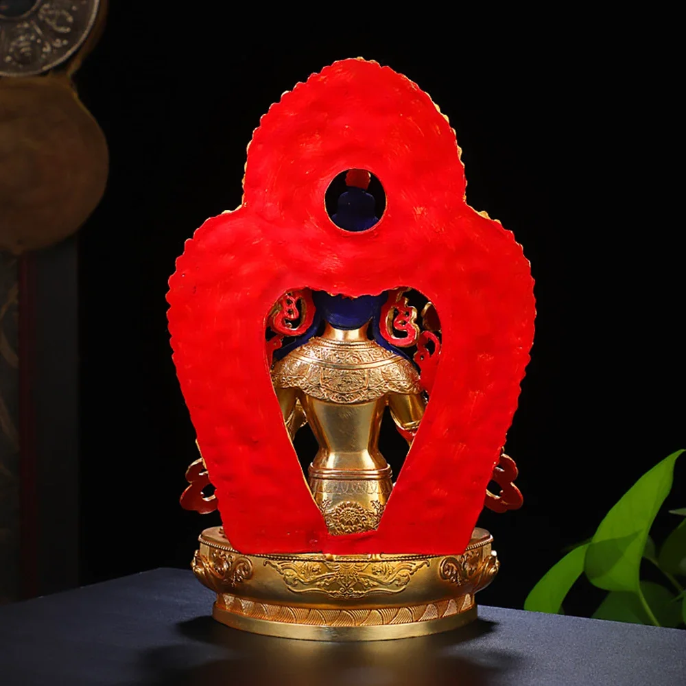 زخرفة تمثال بوذا تارا الأخضر المذهب بالنحاس، منحوتة أفالوكيتسفارا النحاسية، زخارف فنغ شوي الداخلية، ديكورات المنزل #5