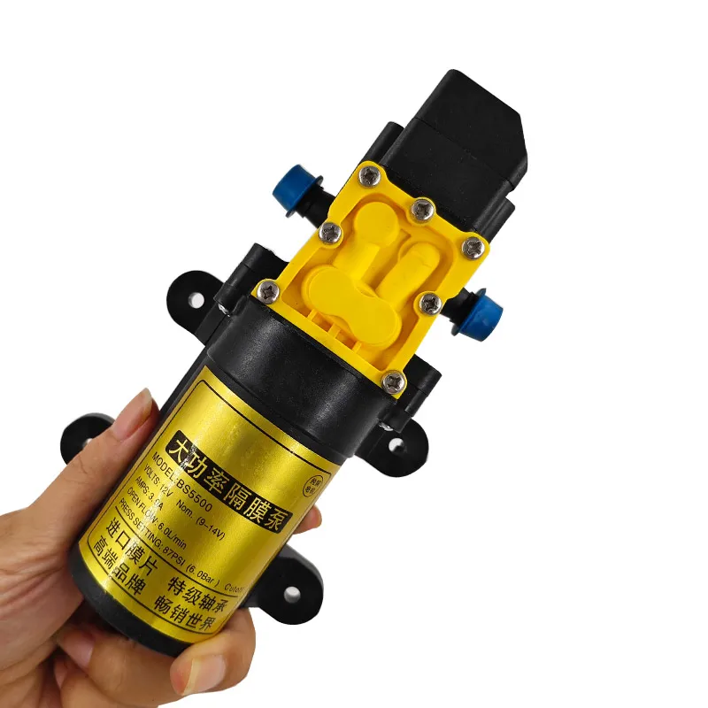 

Электрический мембранный насос 12 В для сельского хозяйства, самовсасывающий водяной насос высокого давления для распыления пестицидов, небольшой фермерский насос