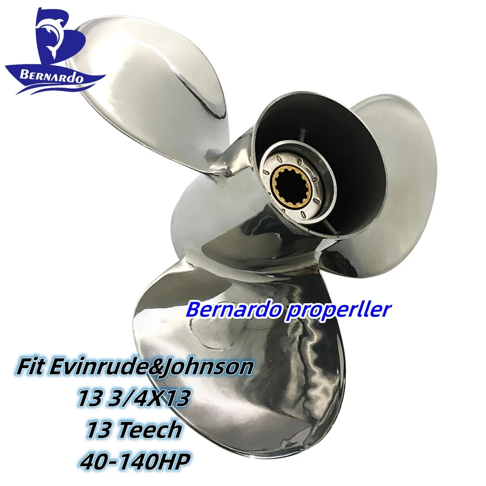 

Bernardo Propeller 13 3/4X13 Fit Evinrude&Johnson Outboard Engines 40 60 70 110 135 140HP Stainless Steel 13 Tooth Spline RH