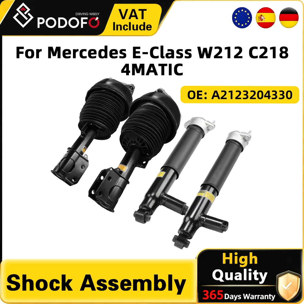 Zestaw amortyzatorów zawieszenia Podofo OE A2123204330 do Mercedes Benz Klasy E W212 4MATIC 2010-2016 Przód Tył Lewy Prawy