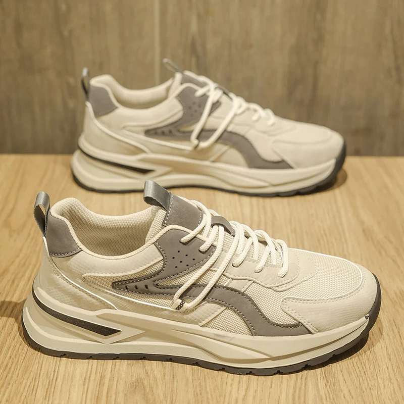 

Men's Casual Sports Shoes with Thick Sole – Multi-Functional Running Style, Lightweight Breathable Lining. Perfect for Outdoor A