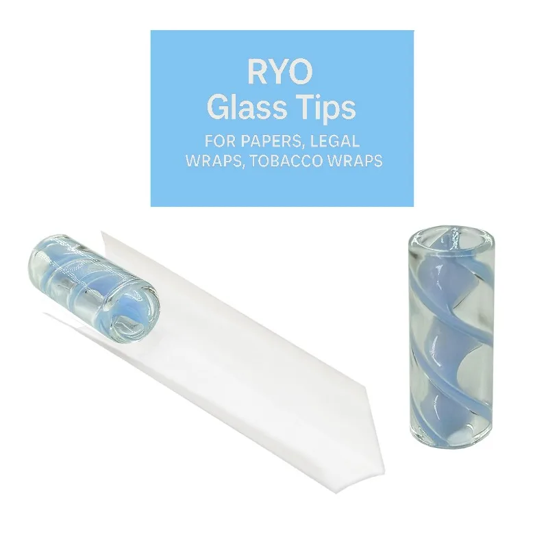2PCS 12MM Spiral Reusable Glass Crutch Tip Cigar Cigarillo Herb Cigarette Filter Tips Smoking Tool Mouthtip