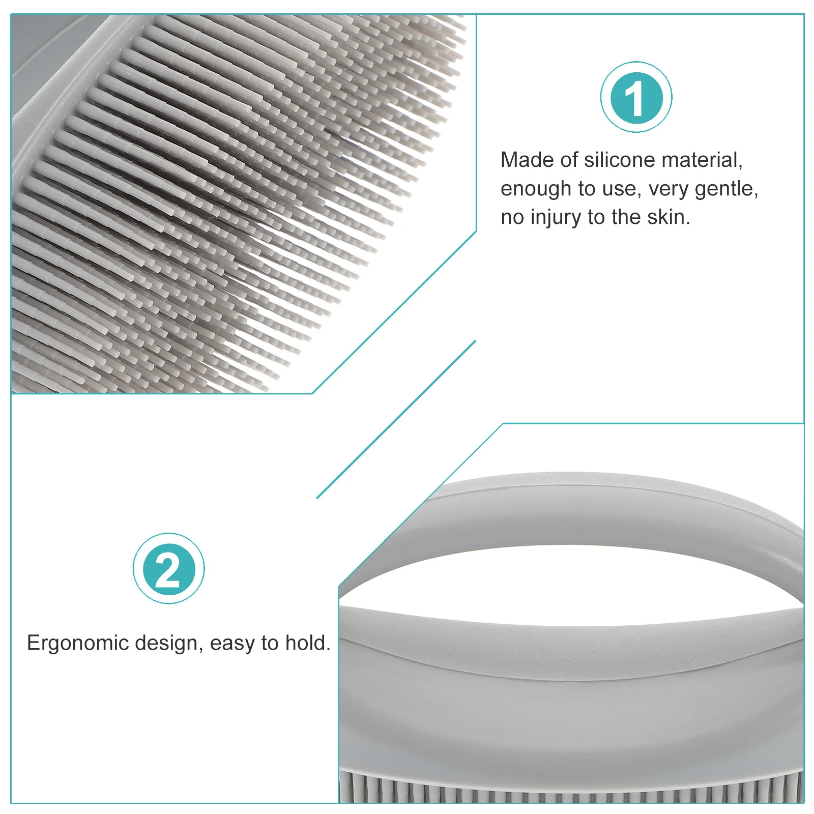 

Silicone Bath Brush Gentle Exfoliating Massaging Handheld Body Scrubber for Scalp and Skin Care Suitable for All Ages