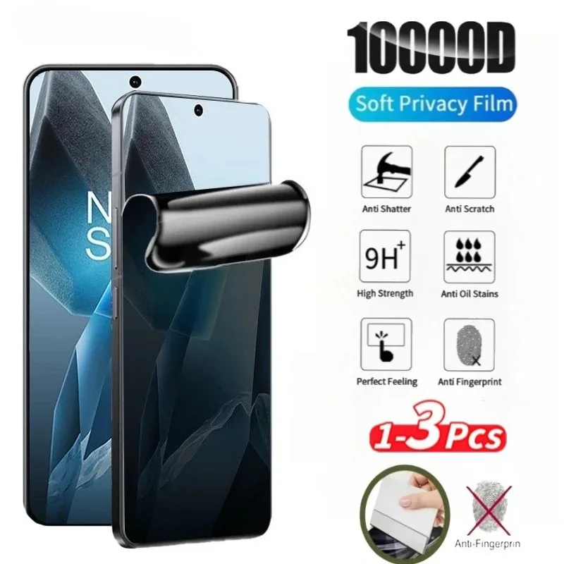 Film Hydrogel Anti-espion, 1-3 pièces, pour OnePlus 13Pro 12 11 10 9RT 5G E 13T 12R 11R, protecteur d'écran de confidentialité incurvé pour Ace 5 3 2 Pro
