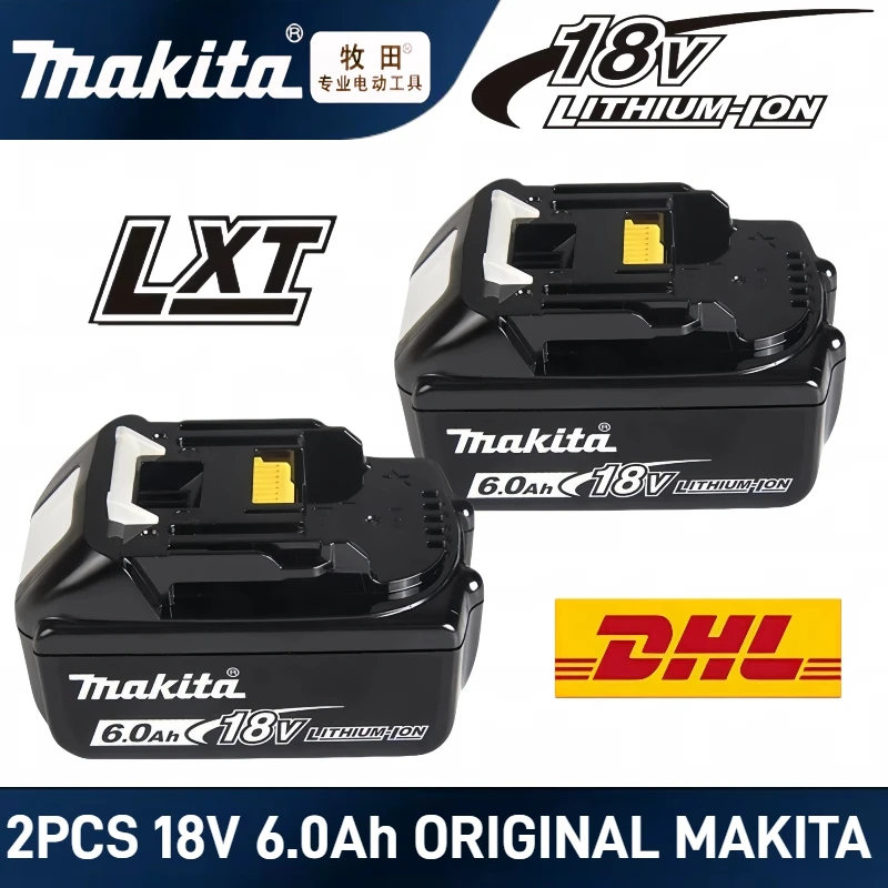 

100% Original Makita 18V 6.0Ah Rechargeable Battery，Compatible electric wrench electric drill Power Tool DTW700 DDF487 LXT