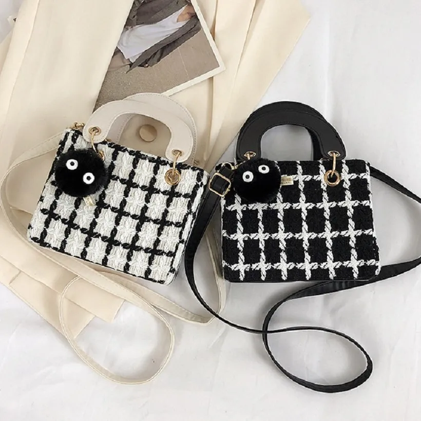 Mini saco quadrado pequeno clássico xadrez mulheres sacos de lã marca luxo bolsa designer bolsa de ombro bolsa embreagem crossbody saco da senhora