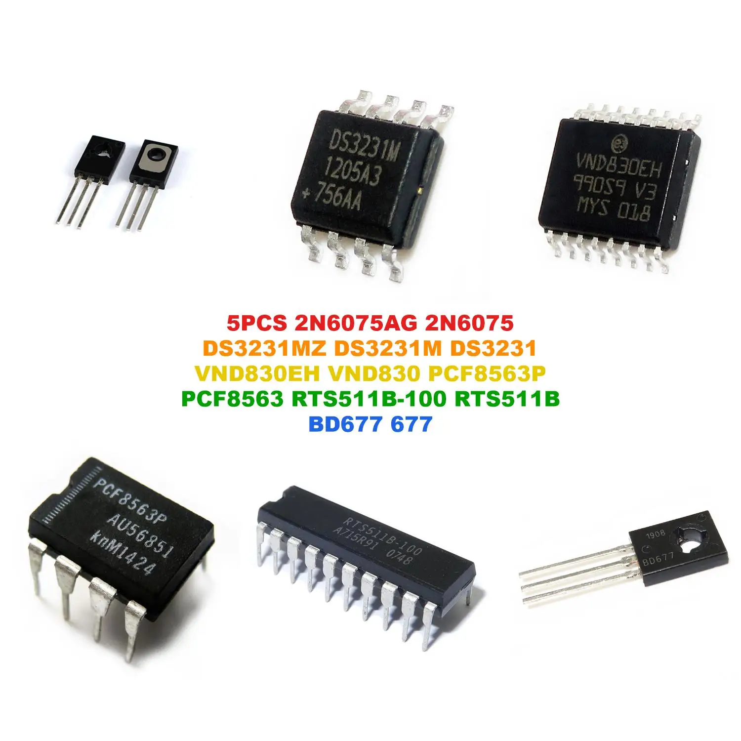 2N6075AG 2N6075 DS3231MZ DS3231M DS3231 VND830EH VND830 PCF8563P PCF8563 RTS511B-100 RTS511B BD677 677