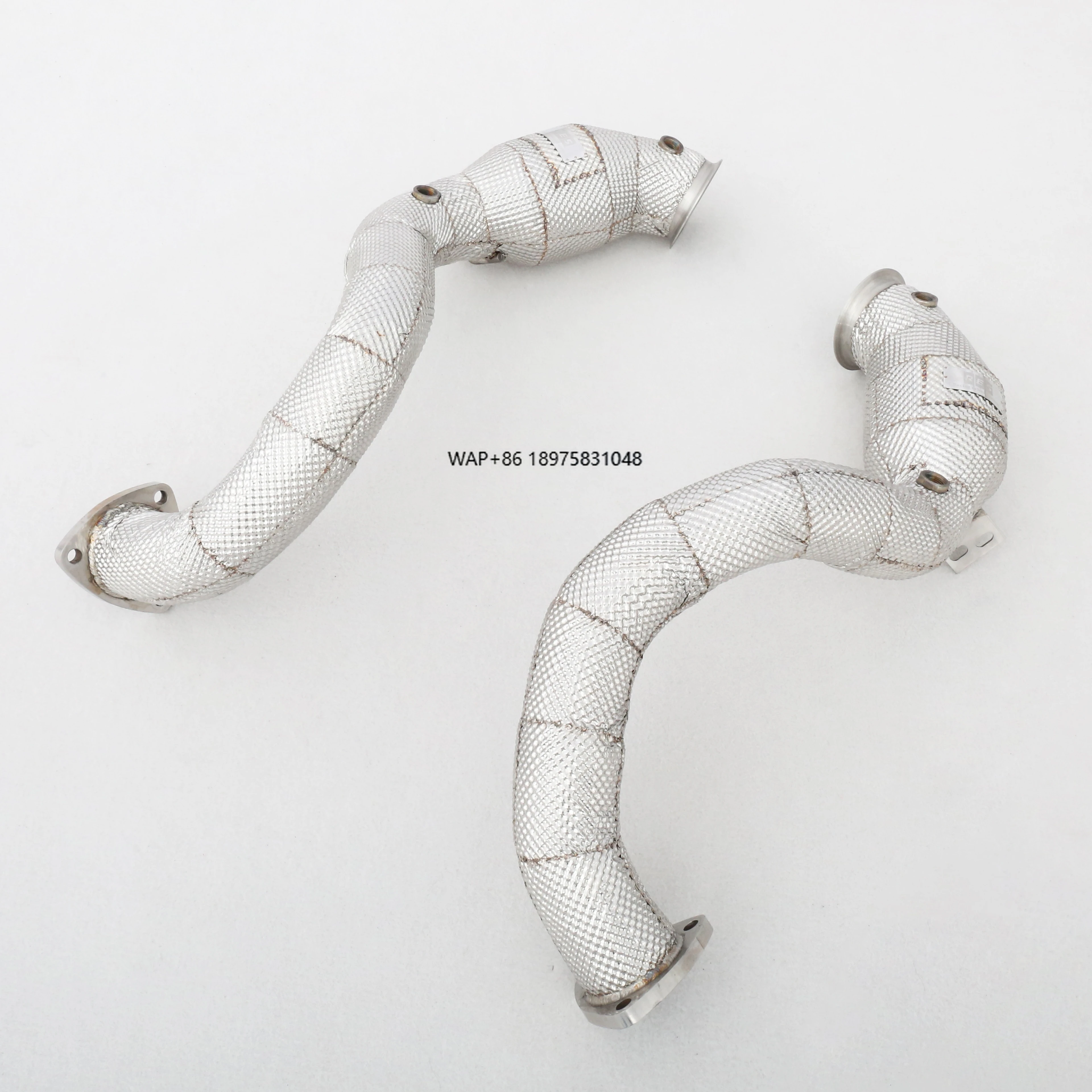 

Custom 304 Stainless Steel 1.5mm Mirror Polished Racing -Back Downpipe Heatshield Exhaust Pipes for 4.0T