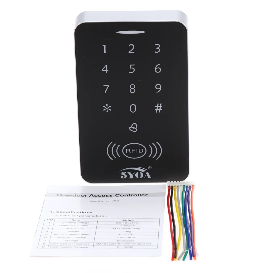 5YOA B10 RFID Access Control Keypad Card Reader Waterproof Cover 125KHz for Access Control System Intercom Door Lock Opener