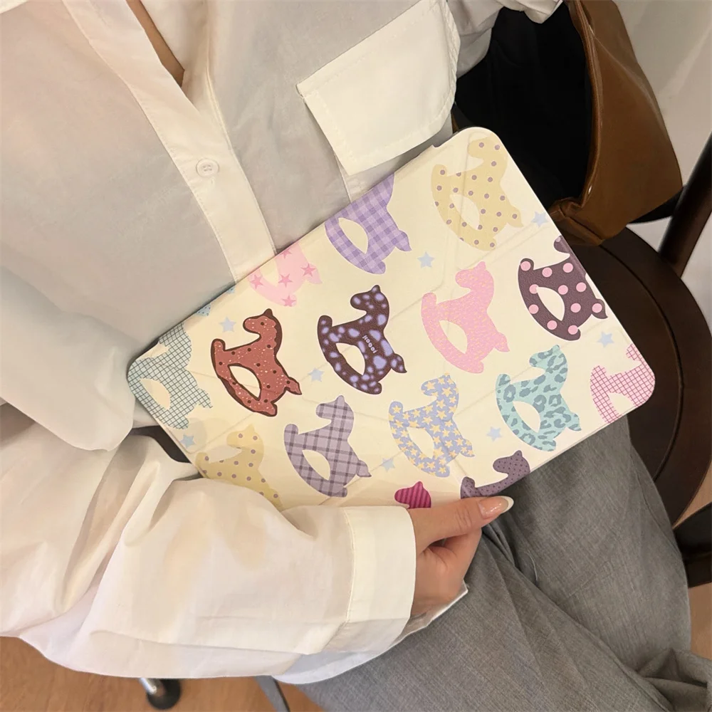 

Polka dot Pony Case for iPad Pro 11 2025 2024 Pro13 iPad 10th Pro11 Air 7 8 9 10.9 Ipad 7 8 9 10.2 iPad 5 6 9.7 inch Air3 10.5