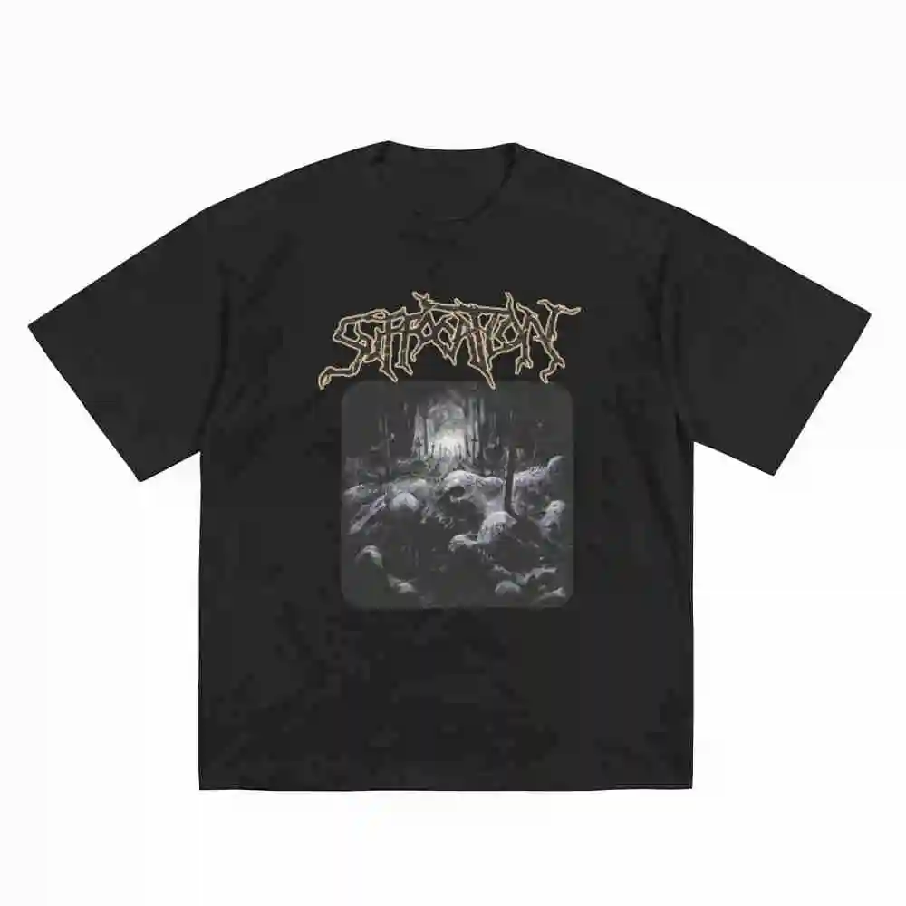 Suffocation Graveyard Tour 2025 Short Sleeve Tee 100% Cotton T-Shirt